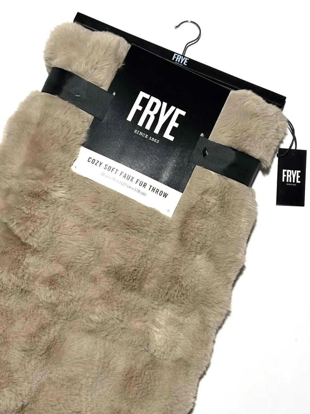 FRYE Faux Fur Throw Blanket 50 x 70